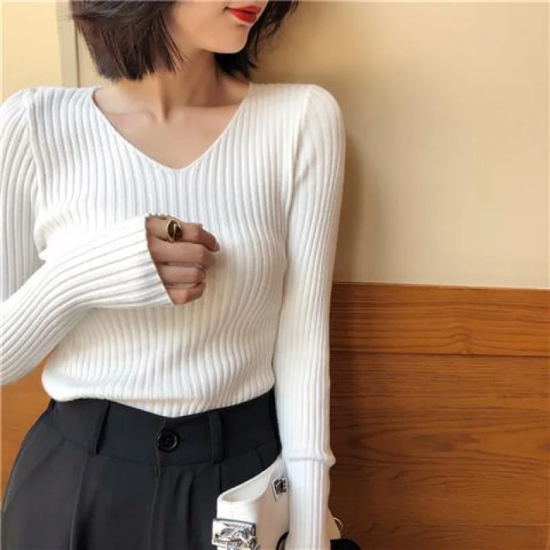 Women Casual Long Sleeve Knitted Sweater