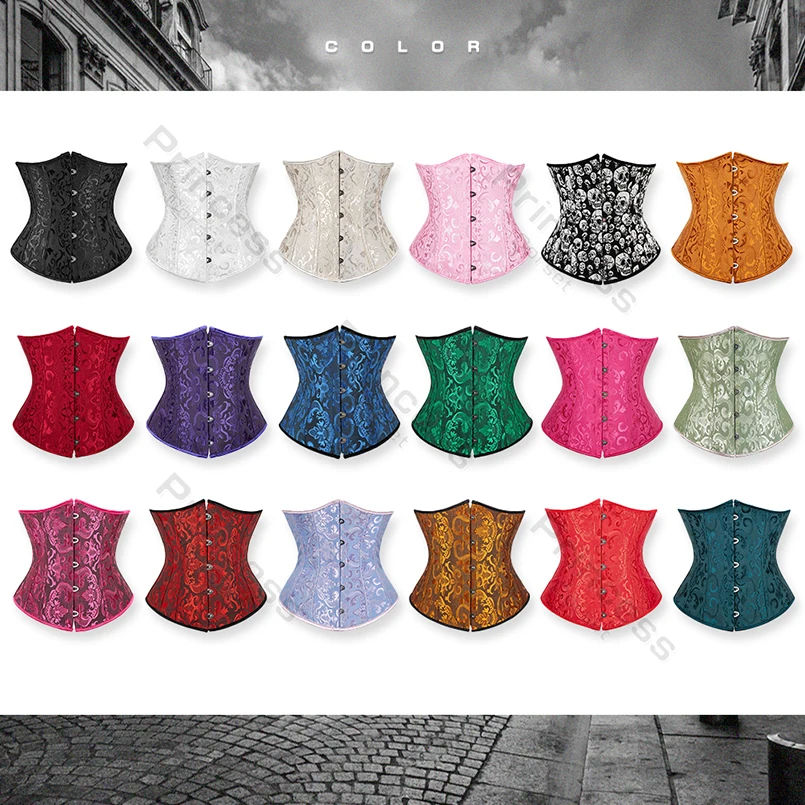Waist Corset Underbust Corset Plus Size Gothic Corset Cincher Medieval Corsets for Women Jacquard Vintage