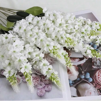 5pcs Artificial Flowers Shyacinth Rattan Home Living Room Wedding Celebration Outdoor Garden Wall Gift Box Decor Diy Accessories 1