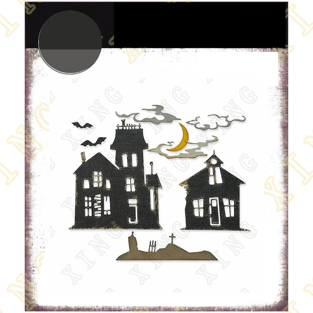 Halloween Night Haunted Graveyard Colorize Die Metal Cutting Dies Scrapbook Decoration Embossing Template DIY Make Card stickers scrapbooking supplies embossing stamps