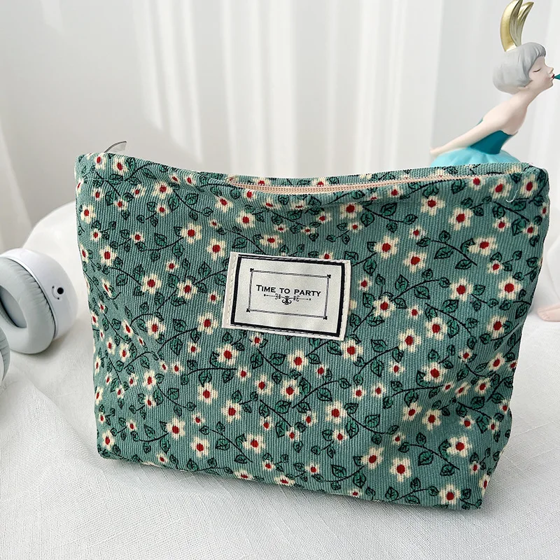 Floral Print Women's Cosmetic and Pencil Storage Pouch