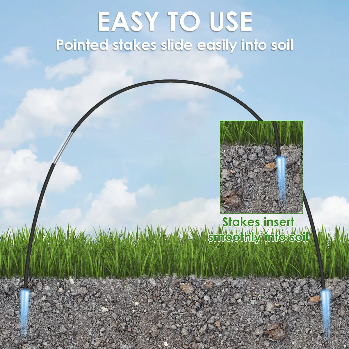 온실 식물 고리 세트, 재사용 가능한 유리 섬유 성장 세트, 묘목 아치 창고 브래킷, 야채 정원 성장 터널 지원, 인기 판매