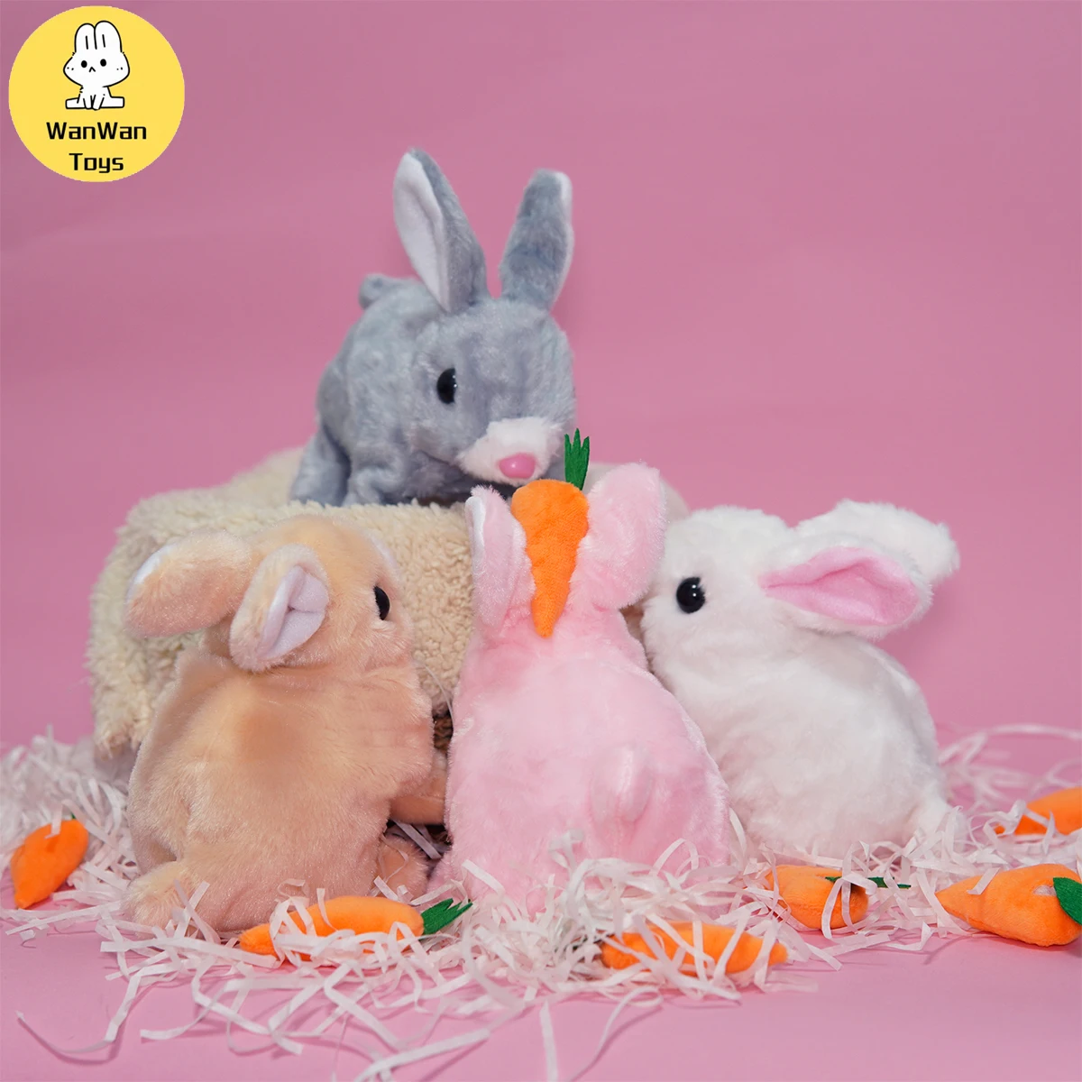 Plush Electric Rabbit Toy Screaming and Jumping Simulation Family Toy
