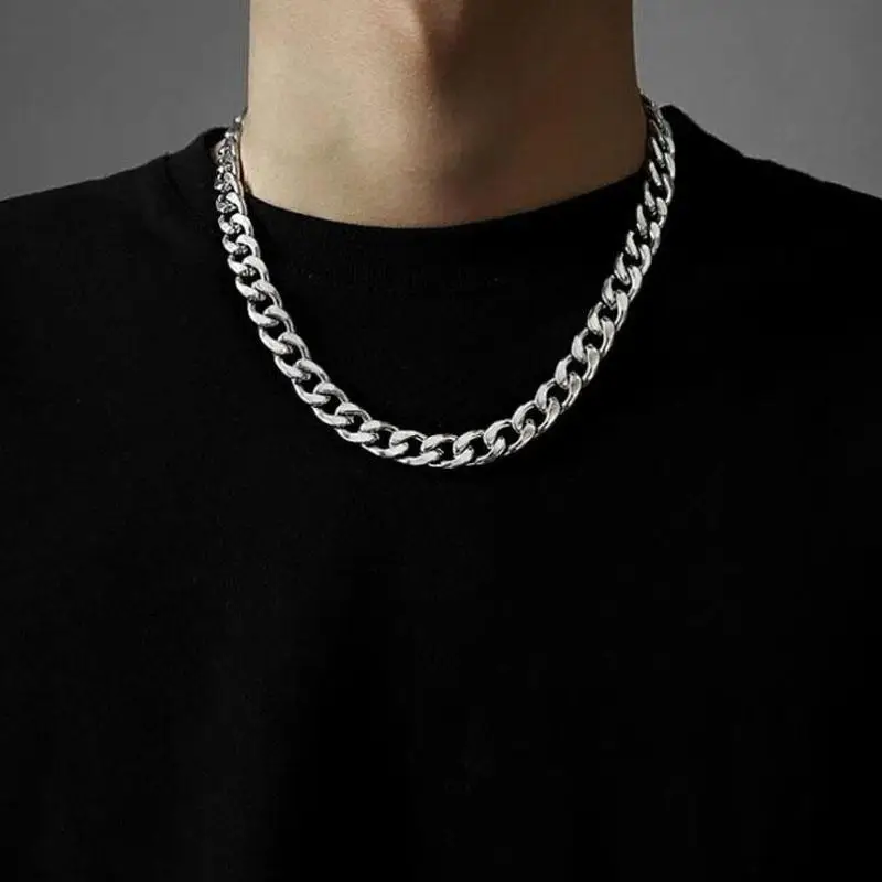 Stainless Steel Chain Necklace Long Hip Hop for Women Men Fashion Jewelry Accessories Choker Valentine's Day stainless steel necklace