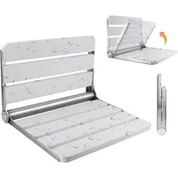 Folding Teak Shower Seat Wall Mounted,Fold Down Shower Seat,Foldable Shower Bench,Home Care Teak Shower Seat Bench for Inside 1
