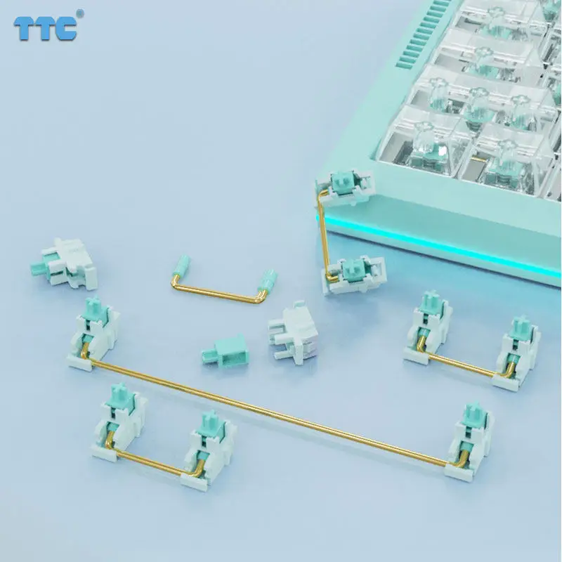 TTC 플레이트 마운트 스태빌라이저 맞춤형 기계식 키보드 스태빌라이저 2u 6.25u 4+1 PCS 세트 ≤3.5mm 짧은 이동 거리 스위치용