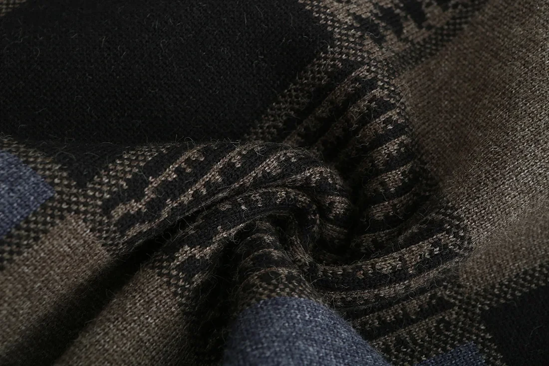 Men's Long Cardigan Thickened Sweater Autumn Stand Collar Knit Sweater Coat