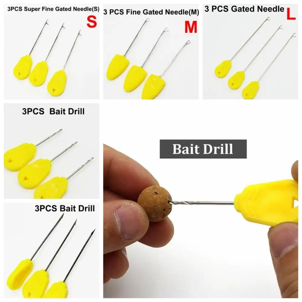 3pcs Carp Fishing Tools Kit And Accessories Carp Fishing Bait Needles Set Hook Drill Boilie Bait Pins For Carp Lure Making Tools