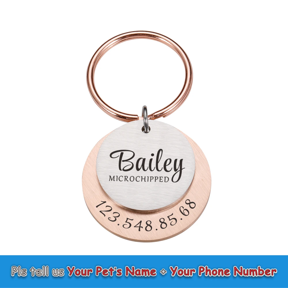 Personalized Engraving Pet ID Tags Anti-lost Dog ID Tag Identification Customized Pet Name Puppy Collar Dog Cat Tag Pet Supplies 