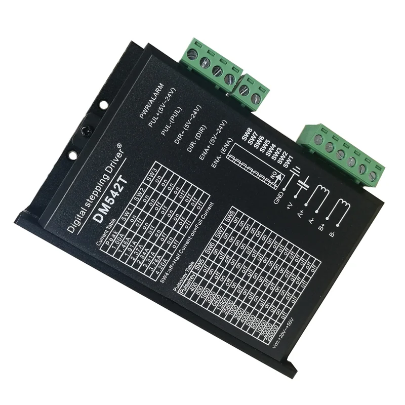 A20Q-DM542T CNC 스테퍼 모터 드라이버 1.0-4.2A 20-50VDC 1/128 마이크로 스텝 해상도 17 및 23 스테퍼 모터와 호환