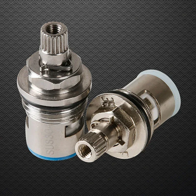 Stainless Steel/Copper Faucet Ceramic Disc Cartridge Valve Core Hot Cold Water Replacement Tap Bathroom Accessories Household