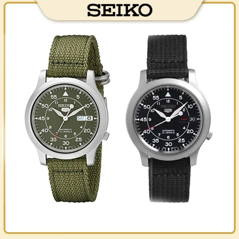 Orologi Seiko Per Uomo 5 Orologio Automatico In Acciaio Inossidabile Con Tela Verde Luxuy Orologio Al Quarzo Snk805 Orologio Da Polso Impermeabile
