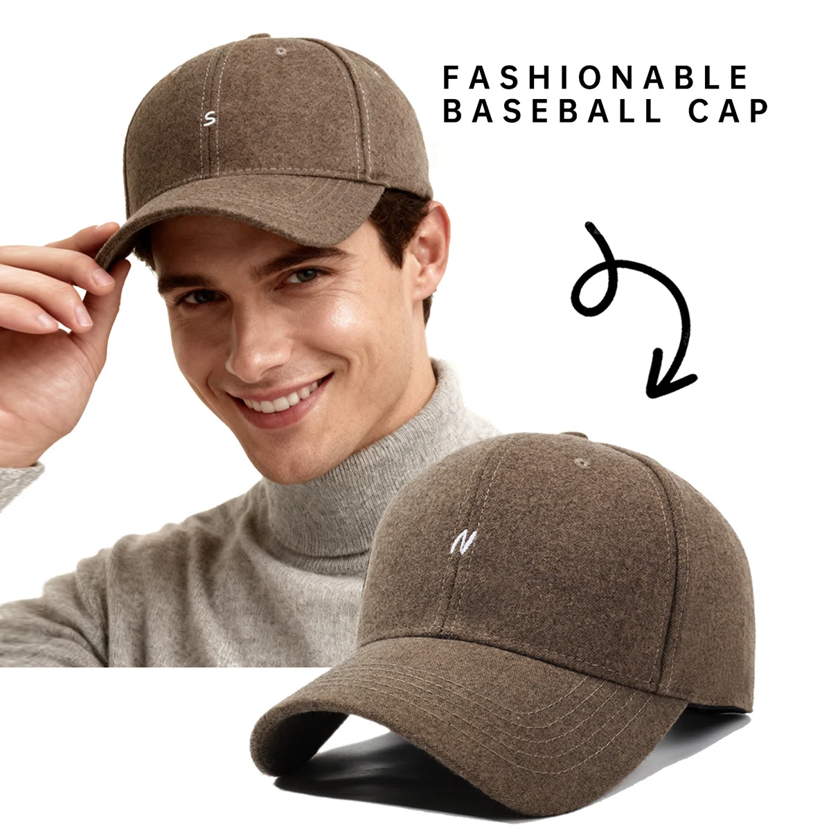 Hat with a Large Head Circumference That Makes the Face Look Smaller, Hard-Brimmed Baseball Cap for Women, Wide Brim Suitable for Large Faces, Enlarged and Deepened Duckbill Cap for Men