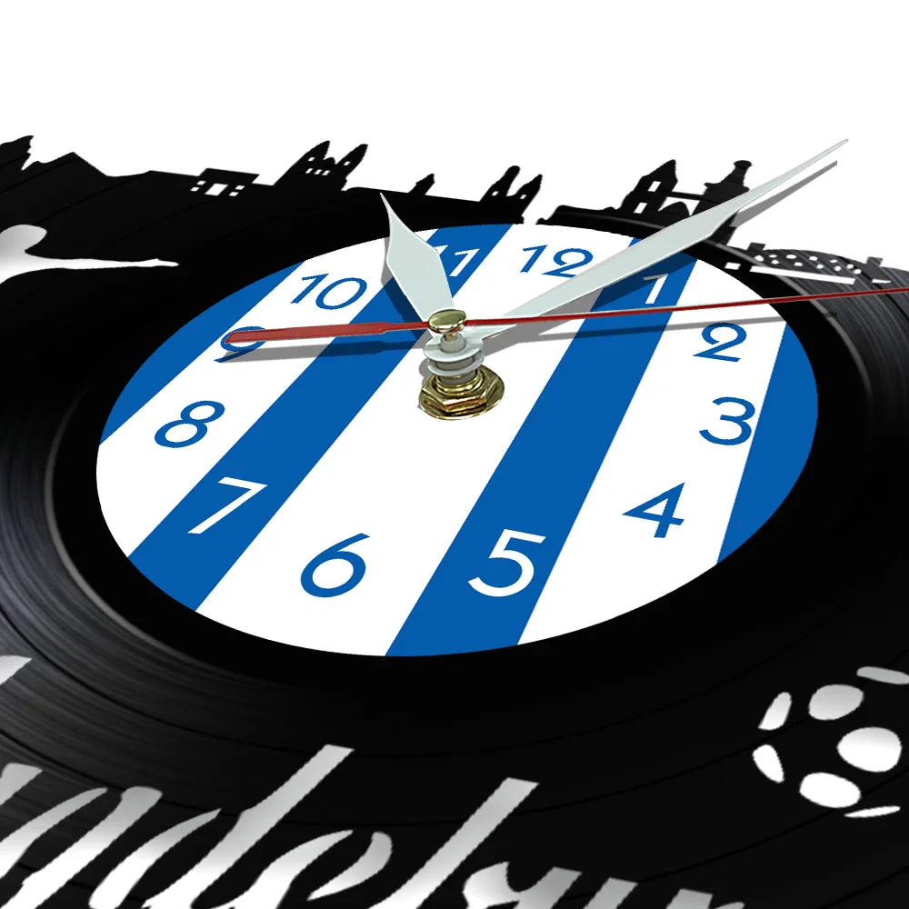 Magdeburg Stadtbild Schallplatten-Wanduhr, Fußballfans