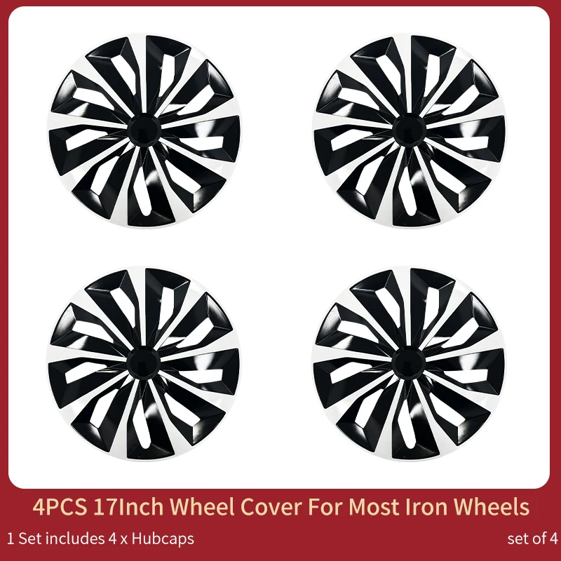 Set Of 4 - 17 Inch Wheel Covers For Iron Rims, Knife Style Hubcaps - View #6