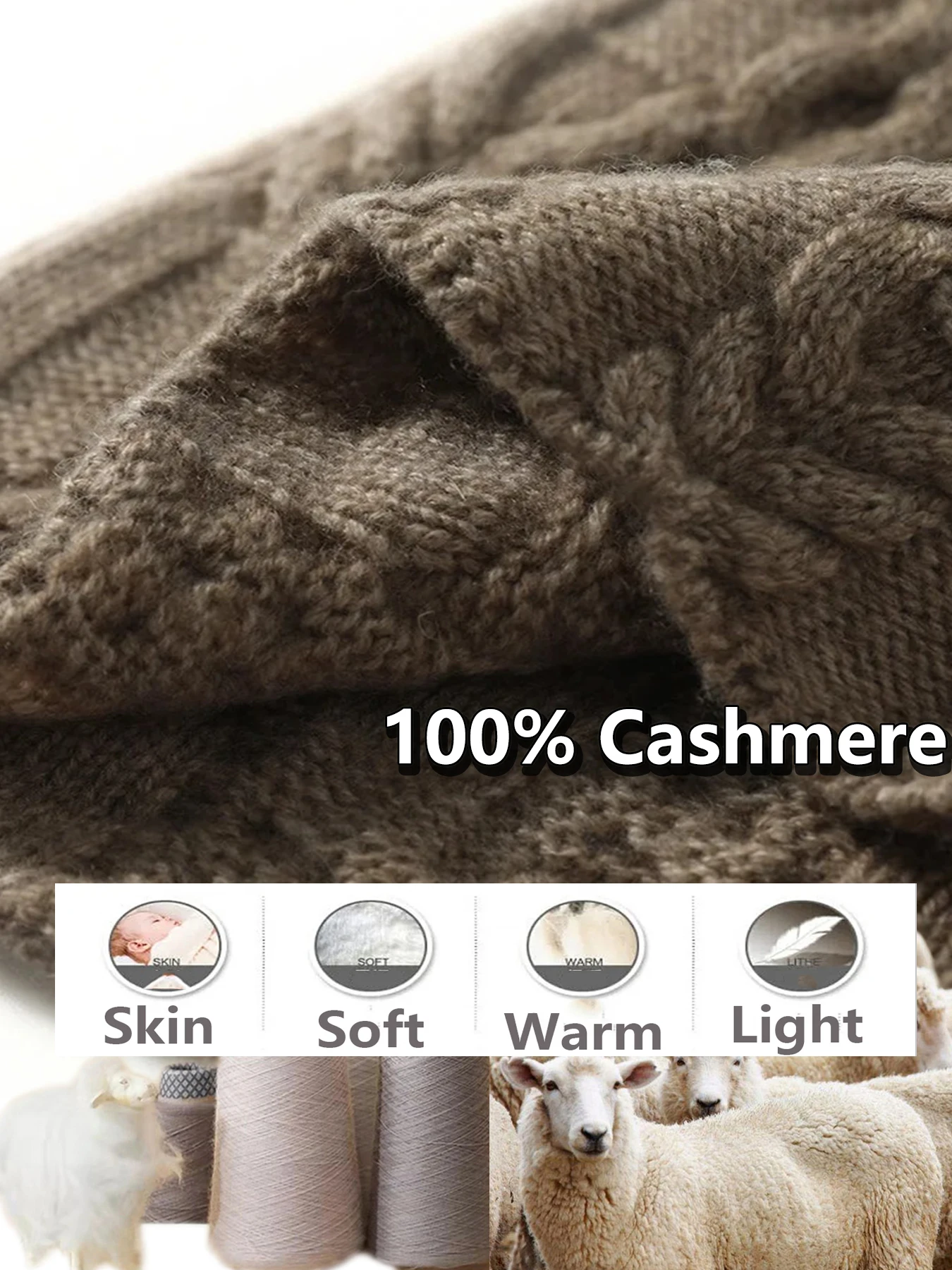 100%Cashmere Hat for Women Winter Soft Warm Leaf Pattern Knitted Slouchy Beanies Bonnet Y2K HipHop Ski Skullies Cap Men  Bonnet 6