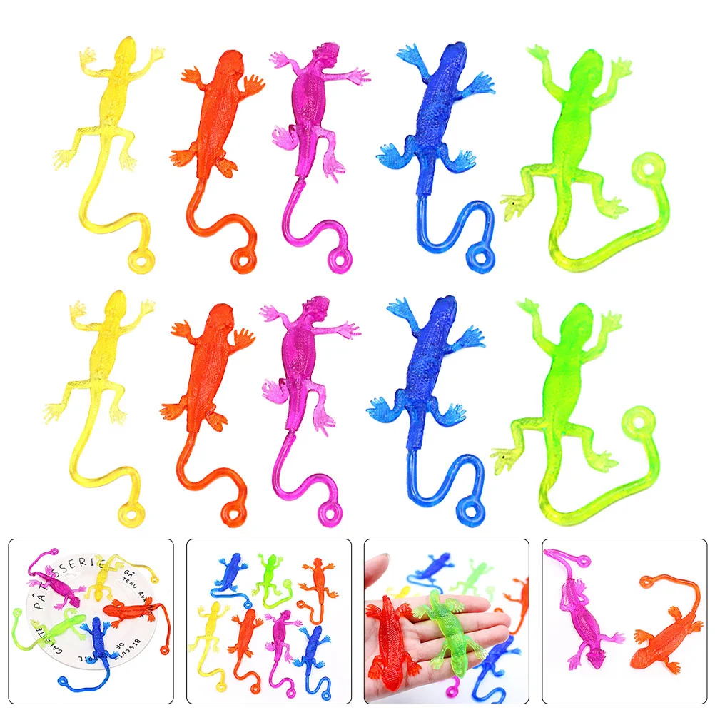 

15pcs Sticky Lizards Toys Stretchy Relief Toys Funny Children Sticky Lizard Toys