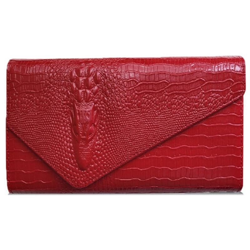 

Pattern PU Leather Long Wallet for Womens Handheld Purse Crossbody Evening Bag Shoulder Handbag with Chain