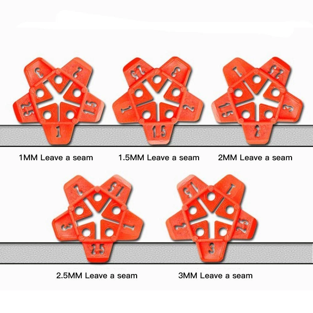 Tile Spacers for Renovation 50Pcs Plastic Wall Tiles Gap Cross Locator Reusable Floor Wall Leveling Device 5-in-1 Multi-purpose Crosses