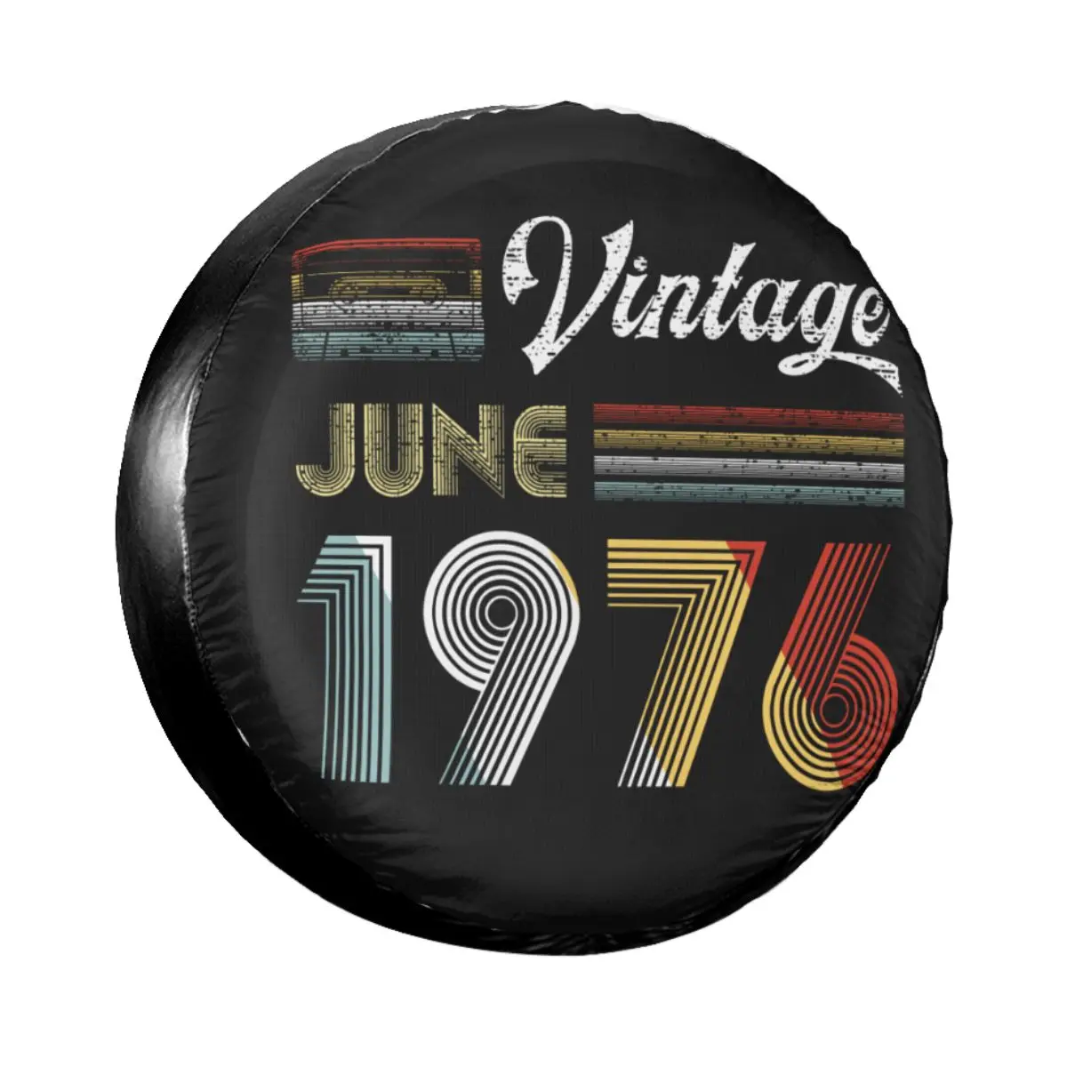 

Vintage June 1976 Cassette Tape Spare Tire Cover Case Bag Pouch for Jeep Pajero Birthday Gift Car Wheel Protectors Accessories