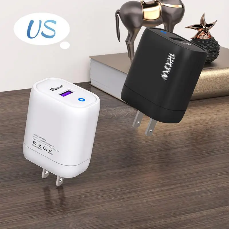 

Charger Block 120 W Fast Phone Charging Block With LED Display Single USB C Charger Port Fast Charge Universal Charger Adapter