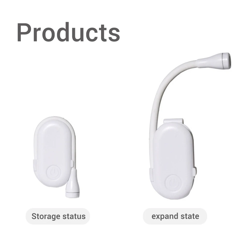 ABS Mini Rechargeable Reading Light Eye-Care Reading Light For Books In Bed Flexible Gooseneck Clip On For Book Lovers book light