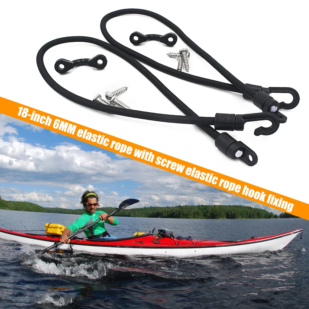 Bungee Cord Portable Elastic Rope Hook Fixing Buckle Set Adjustable Deck Mount Connector Canoe Kayak Marine Accessories
