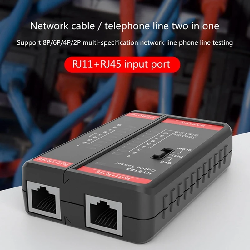 Wire Telephone Line Test Meter HT812A Cable Tester Line Finder RJ11 RJ45 Cable Toner Finder Tooln01r