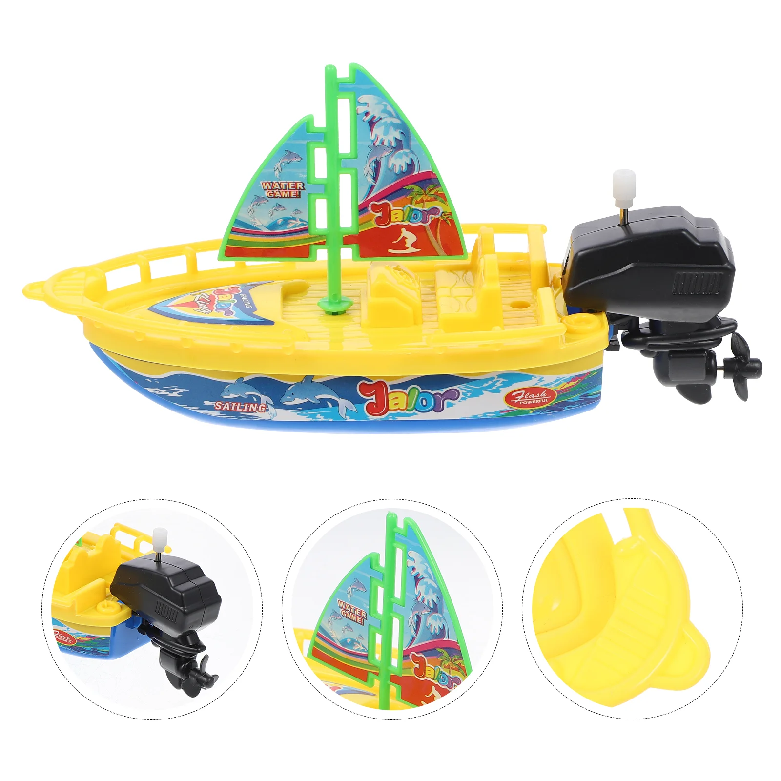 

2Pcs Bath Toy Little Boat Wind-up Toy Water Sprayer Toy Plastic Tugboats for Bathtub (Random Color)