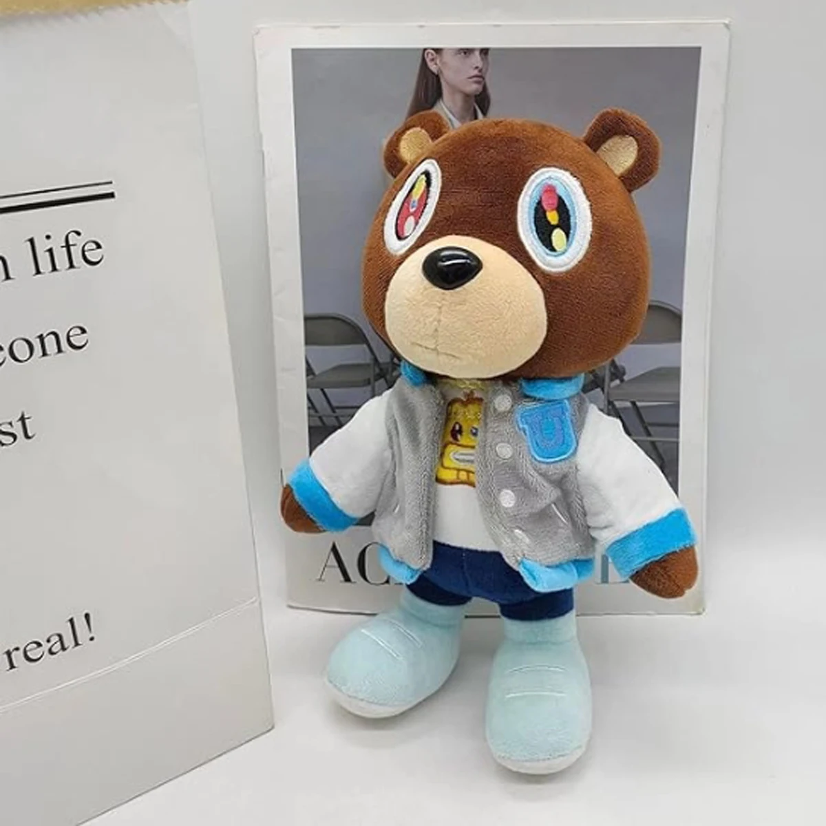 New 10 inch Kanye teddy bear stuffed animal plush toy suitable for children's birthdays, Easter gifts, stuffed animal toys 4