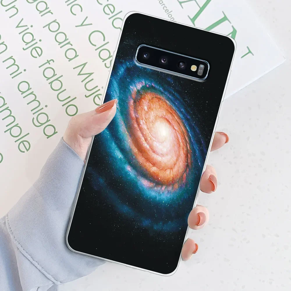 Stylish Watercolor Marble Transparent Silicone Back Bumper Case for [Brand Name] Galaxy S10 Series