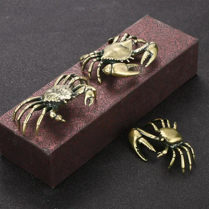 Miniatures Copper Ornaments Home Office Desk Decoration Crafts Home Decor Nordic 1PCS Pure Brass Crab Figurines Animal Statue