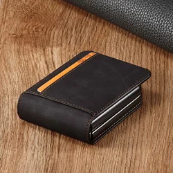 Ultra Thin Flip Leather Wallet Case with Card Slot and Magnetic Closure - Galaxy Z Flip8 (Black)