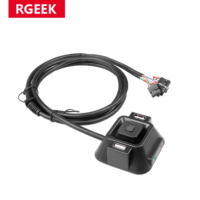 Rgeek Usb 2.0 Multifunction Desktop Pc Switch With Audio Sound Computer