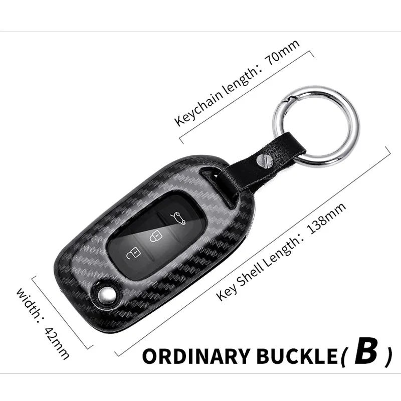 Custodia-per-chiave-Auto-a-3-pulsanti-in-fibra-di-carbonio-Cover-Fob-Shell-per-Renault.jpg Cover Telecomando/chiave per Renault Kadjar Captur Symbol Koleos Megane portachiavi accessori Auto - Custodia per chiave Auto a 3 pulsanti in fibra di carbonio Cover Fob Shell per Renault