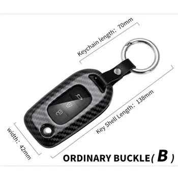 Cover Telecomando/chiave per Renault Kadjar Captur Symbol Koleos Megane portachiavi accessori Auto 7 Cover Telecomando/chiave per Renault Kadjar Captur Symbol Koleos Megane portachiavi accessori Auto - Custodia per chiave Auto a 3 pulsanti in fibra di carbonio Cover Fob Shell per