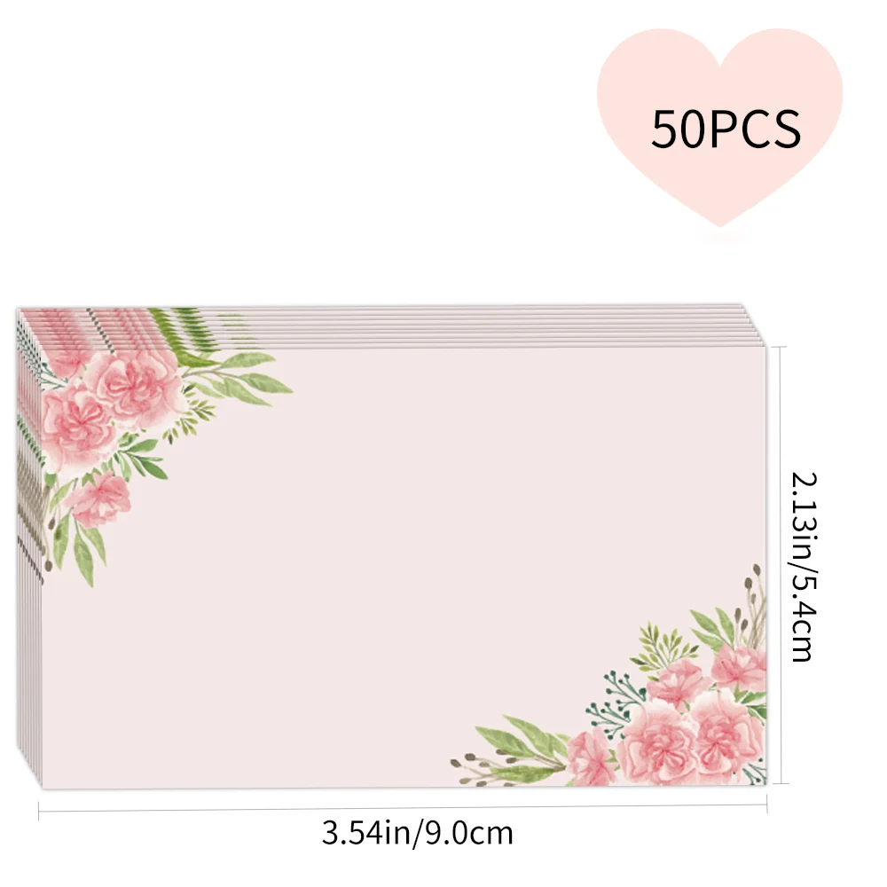 50개 꽃무늬 빈 인사말 카드, 부드러운 파스텔 배경, 수채화 꽃과 잎, 결혼식 생일 파티 감사 카드