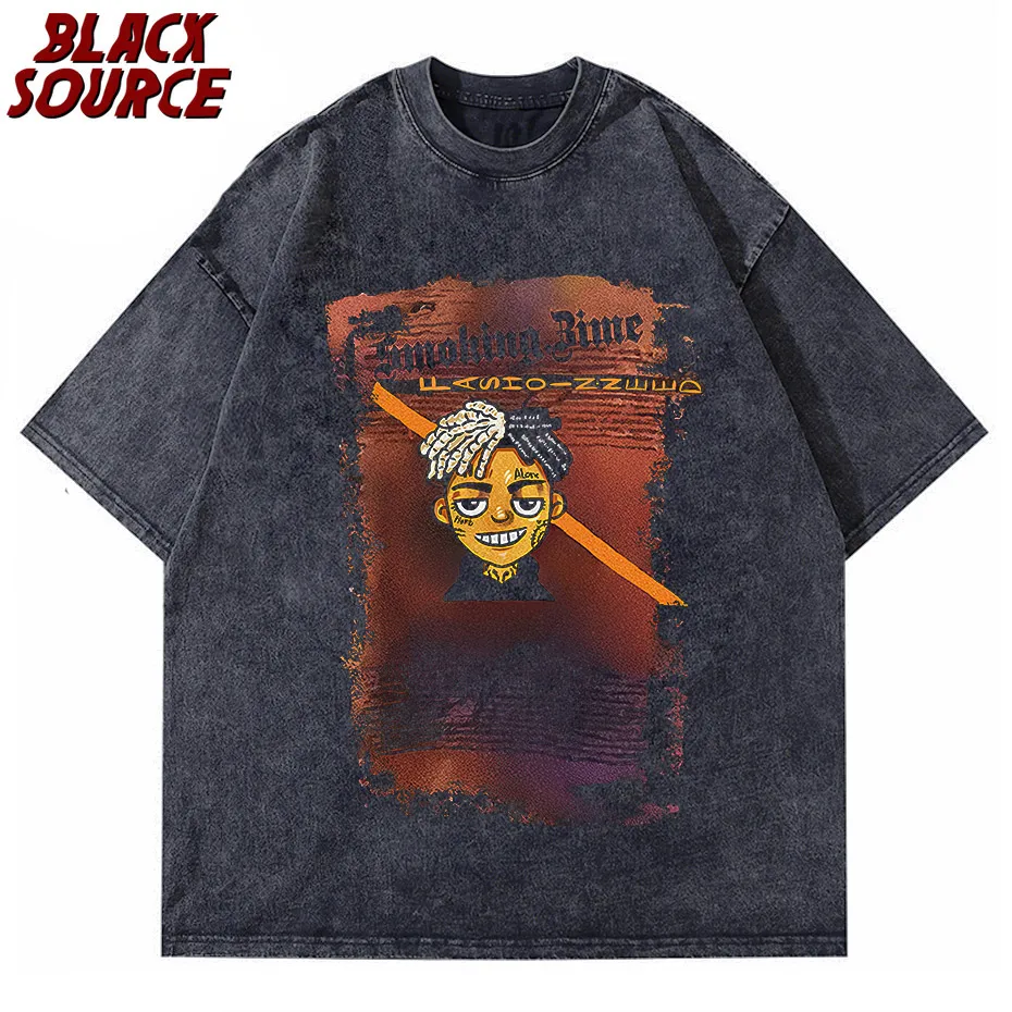 

Футболка мужская с принтом боли из аниме, Ретро стиль, вареная уличная одежда, стиль хип-хоп, футболки, футболка в стиле Харадзюку, 100% хлопок, топы