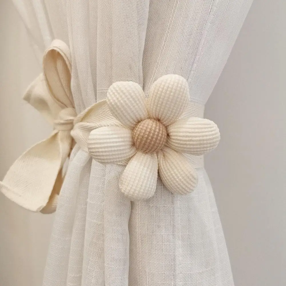 

Curtain Tie Decorative Curtain Ties 3d Flower Design Easy Assembly No Tools Needed for Bedroom Window Treatment Wall-friendly