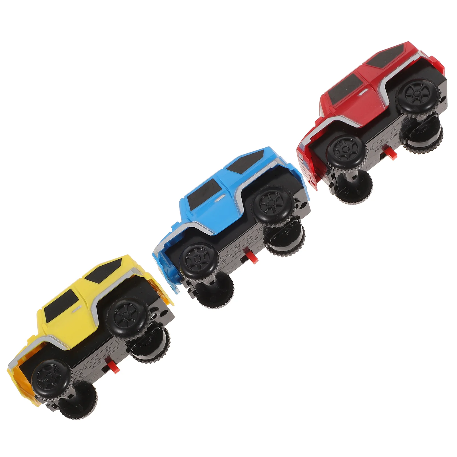 

3 Pcs Track Toy Car Batteries Powered Electric Kids Plastic Children Toys