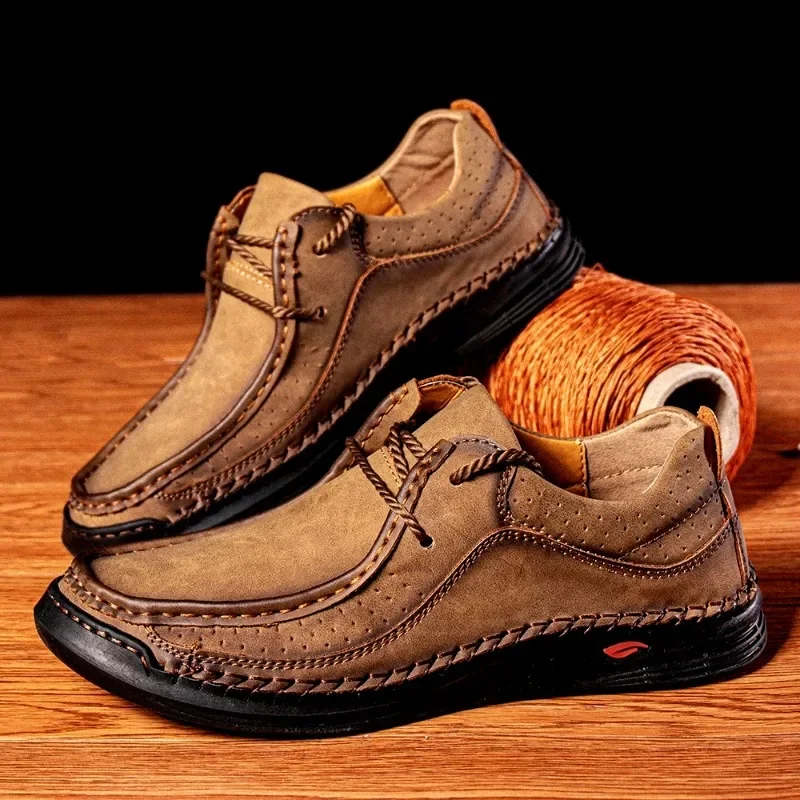 Shoes for Men Handmade Leather Casual Sneakers Comfort Design Business Leather Fashion Plus Size,leather shoes