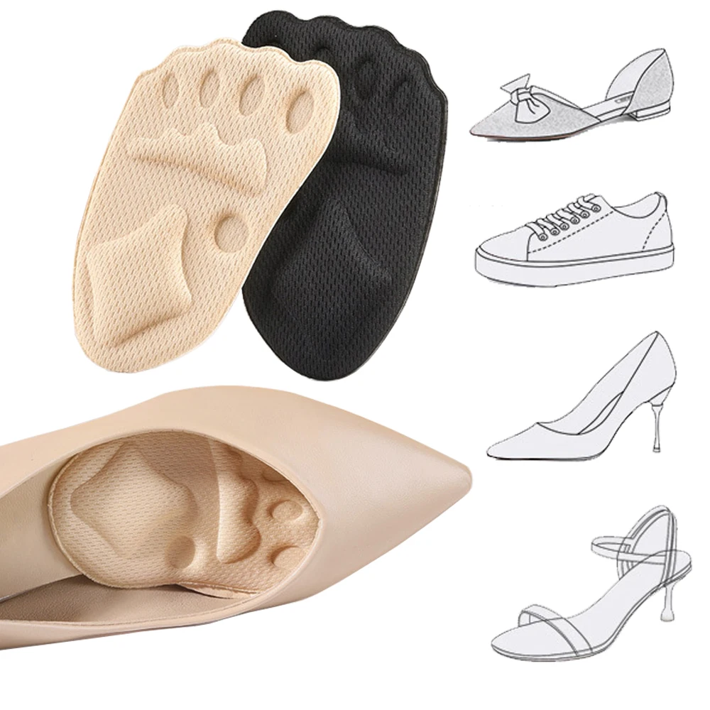 

Memory Foam Half Insoles for Shoes Inserts Forefoot Cushion Pads for Women Shoes Adjust Size Anti-slip Comfort Inner Soles