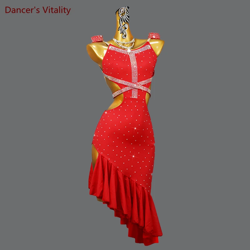 

Платье для латиноамериканских танцев, профессиональный костюм, платье для женщин, одежда для соревнований для латиноамериканских танцев, женская одежда под заказ