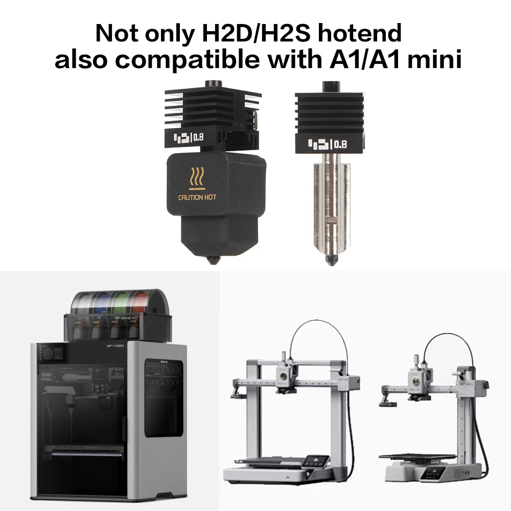 For Bambu Lab H2D Hotend Bambu High Flow Hotend h2d Nozzle 0.2/0.4