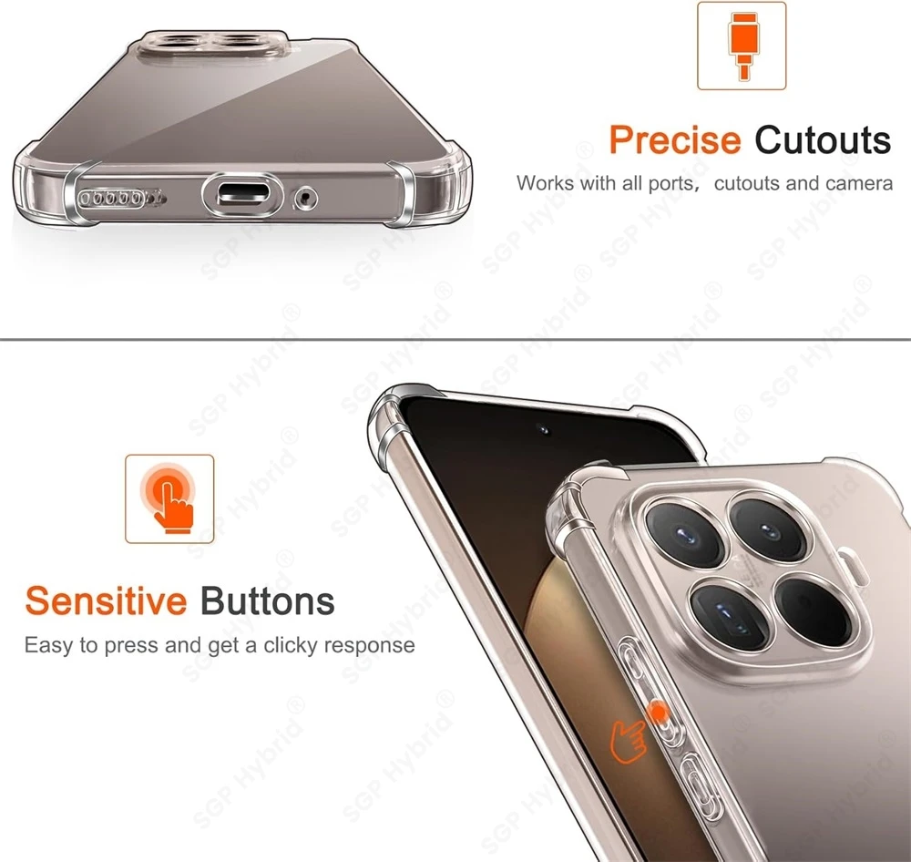 Crystal Clear Silicone Airbag Shockproof Case