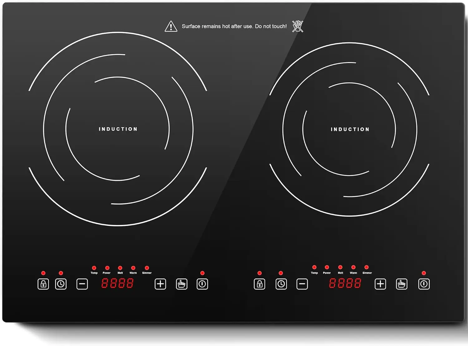 Horizontal Electric Stove, Built-In Induction Cooker, 1800W Sensor Touch Electric Cooktop, 18 Power Levels, Timer, Safety Lock,