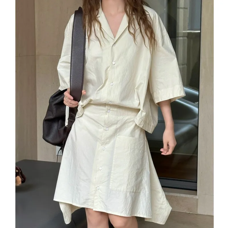 

Summer New French Literary Design Irregular Style Dress Two Permeable Casual Short Skirt Fabric Comfortable Daily Good Match