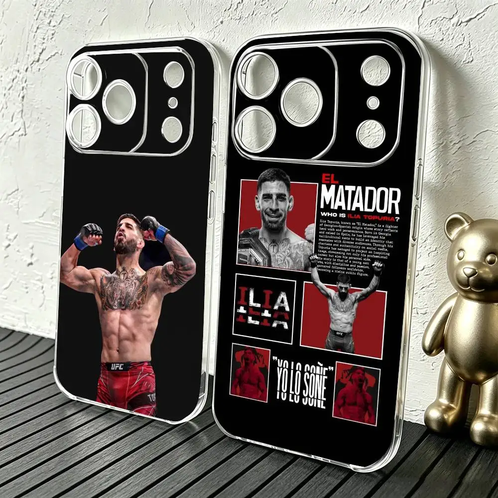 B-Boxing Ilia Fighting Topuria Transparent Phone Case Cover