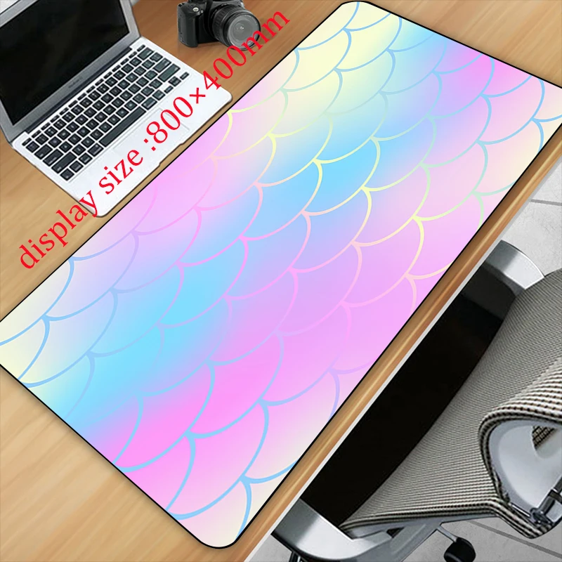 Gradual Fish Scale Hd Art Printing Xxl Mouse Pad Accessorio Per Giocatori Hot Large Desk Pads Computer Lock Edge Keyboard Tappetino Antiscivolo