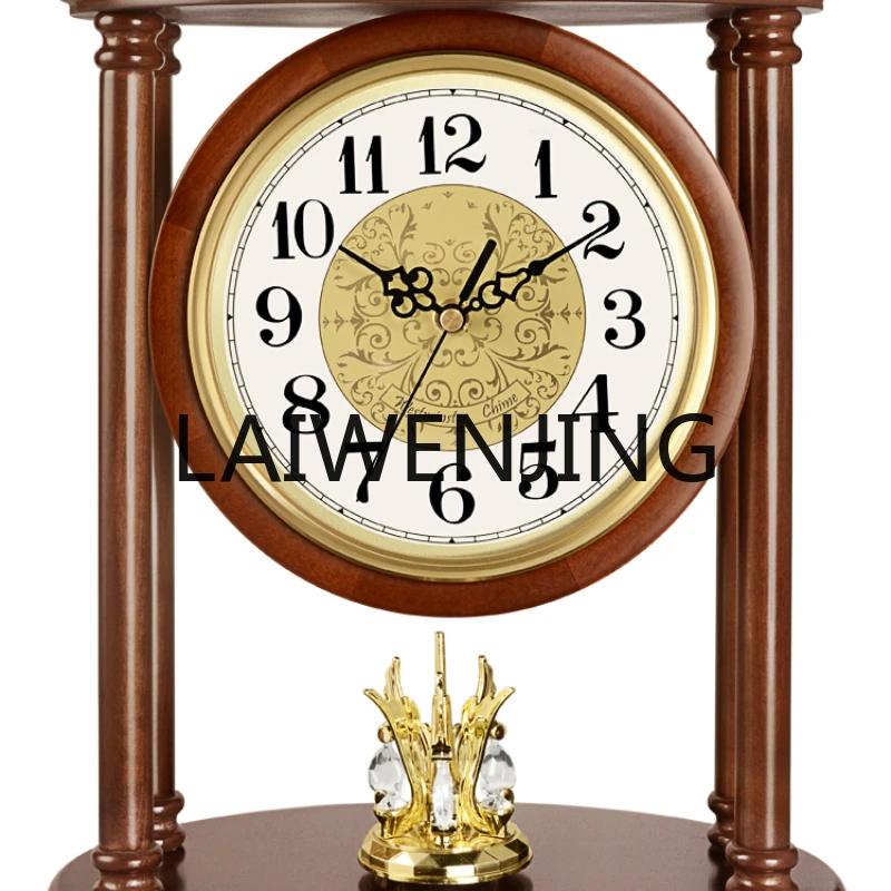 

RWJ Clock Solid Wood Decoration Clock Creative Mute Rhythm Movement Desk Clock